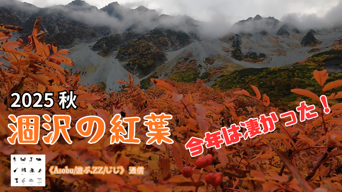 ◇今年は凄かった！【２０２５秋 涸沢の紅葉】ナナカマドのオレンジと赤、穂高連峰の斜面のコントラストは何度見ても良い